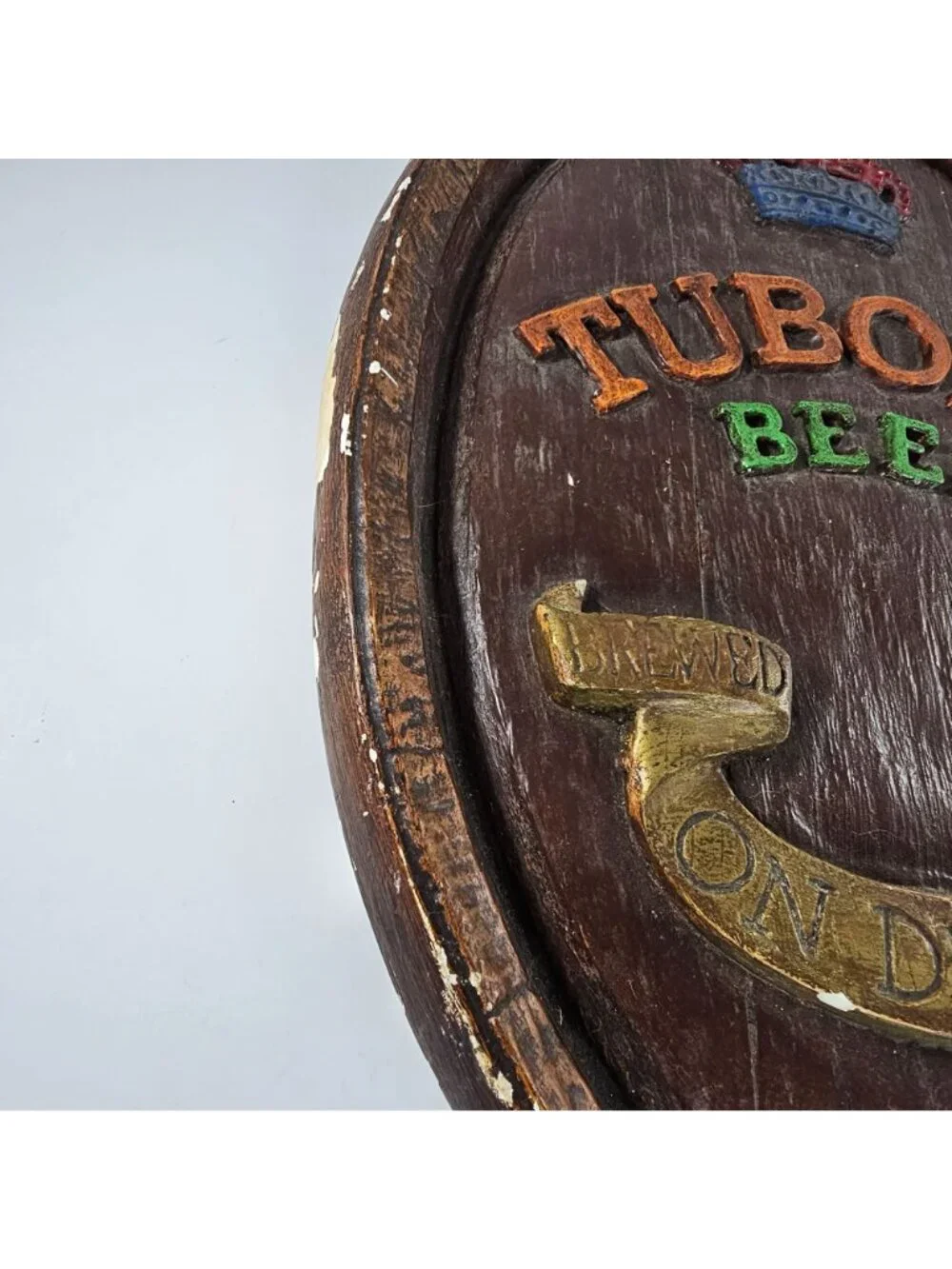 Vintage Tuborg Beer Plaque Sign Brewed Light On Draught